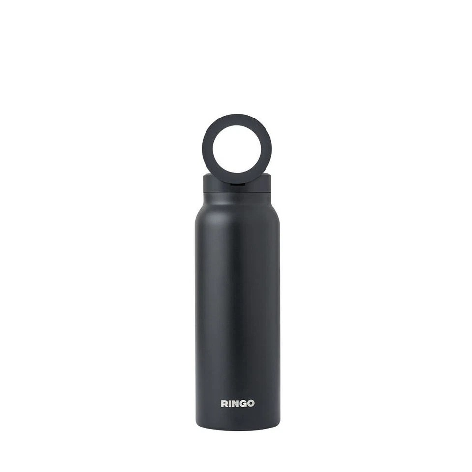 Ringo 710ml Insulated Water Bottle | MagSafe Phone Mount | Black Stainless Steel