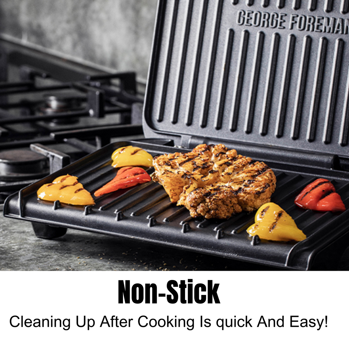 George Foreman Electric Contact Grill | Kitchen Benchtop Sandwich Panini Press Maker | Home Office Cafe Toaster Toastie Appliance