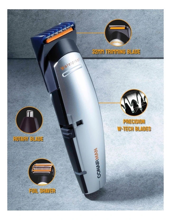 Conair Cordless All-In-One Trimmer - Facial Beard Nose Eyebrow Clipper Shaver Razor Waterproof