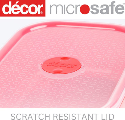 Decor Microsafe Oblong Set, Pack of 5 Pieces, Red