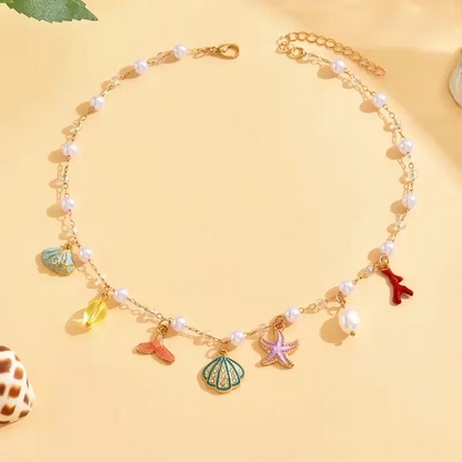 Sea Shell Conch Starfish Necklace for Women | Beach Jewelry Jewellery Gift Beach Ocean Theme