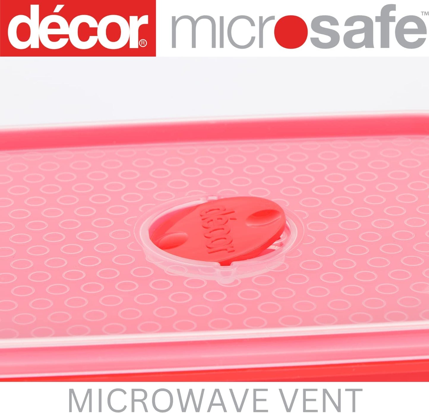 Decor Microsafe Oblong Set, Pack of 5 Pieces, Red