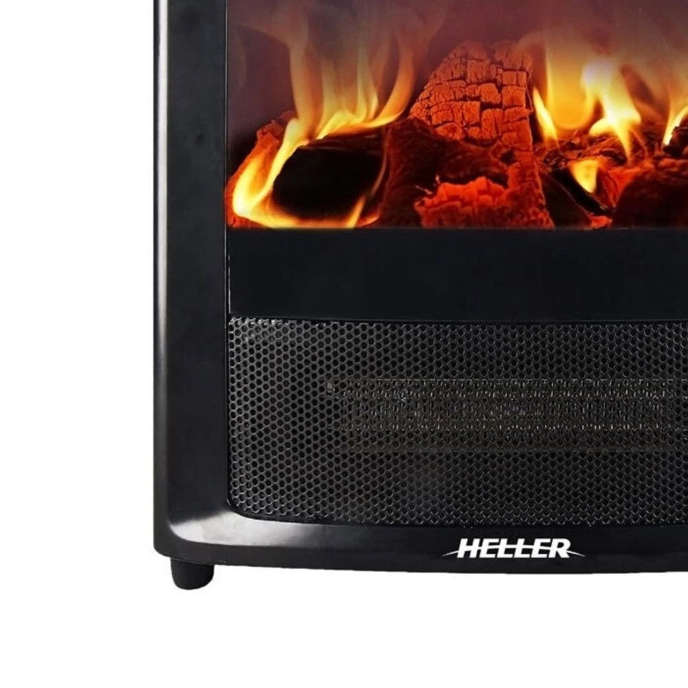2000W Electric Fireplace Fan Heater | Log Style Flame Effect Bedroom Heating Warmer