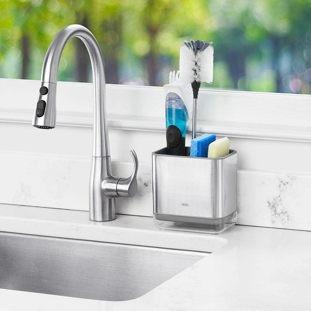 OXO Kitchen Sink Caddy | Kitchen Storage Organiser Sponge Soap Brush Holder Faucet Rack