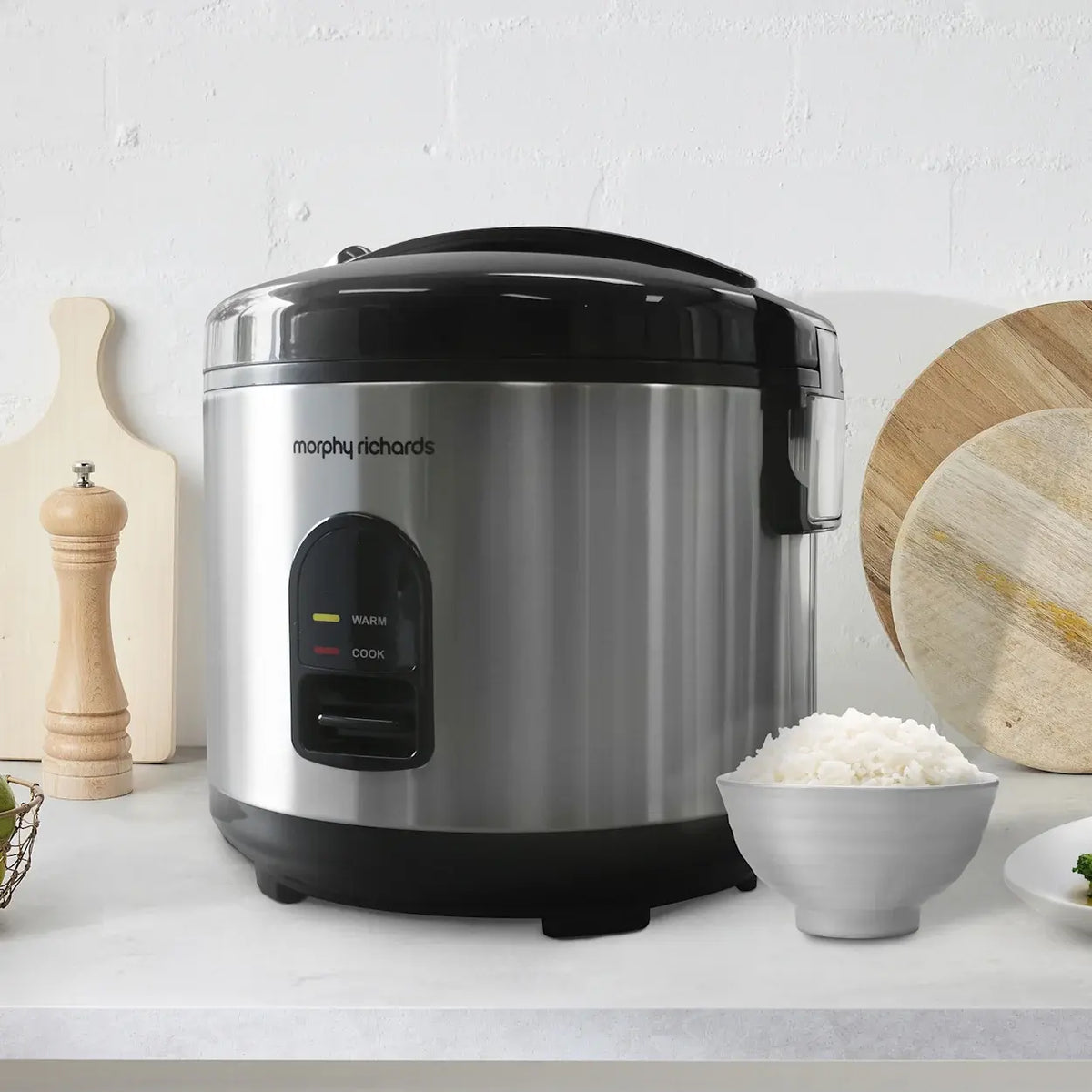 Morphy Richards 10 Cup Rice Cooker | Stainless Steel Rice Maker Machine w/ Steaming Basket