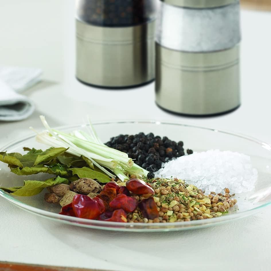 Russell Hobbs 2PCS Electric Salt and Pepper Grinder | Herb Spice Shaker Set Automatic Grinding Herb
