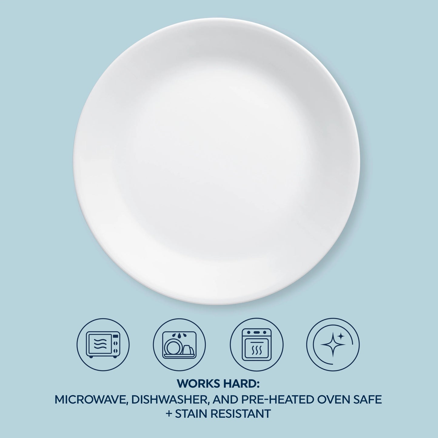 Corelle 12 Piece Dinner Set | 4 Person Plates Bowls Dinnerware | Classic Lightweight Microwave Fridge Safe