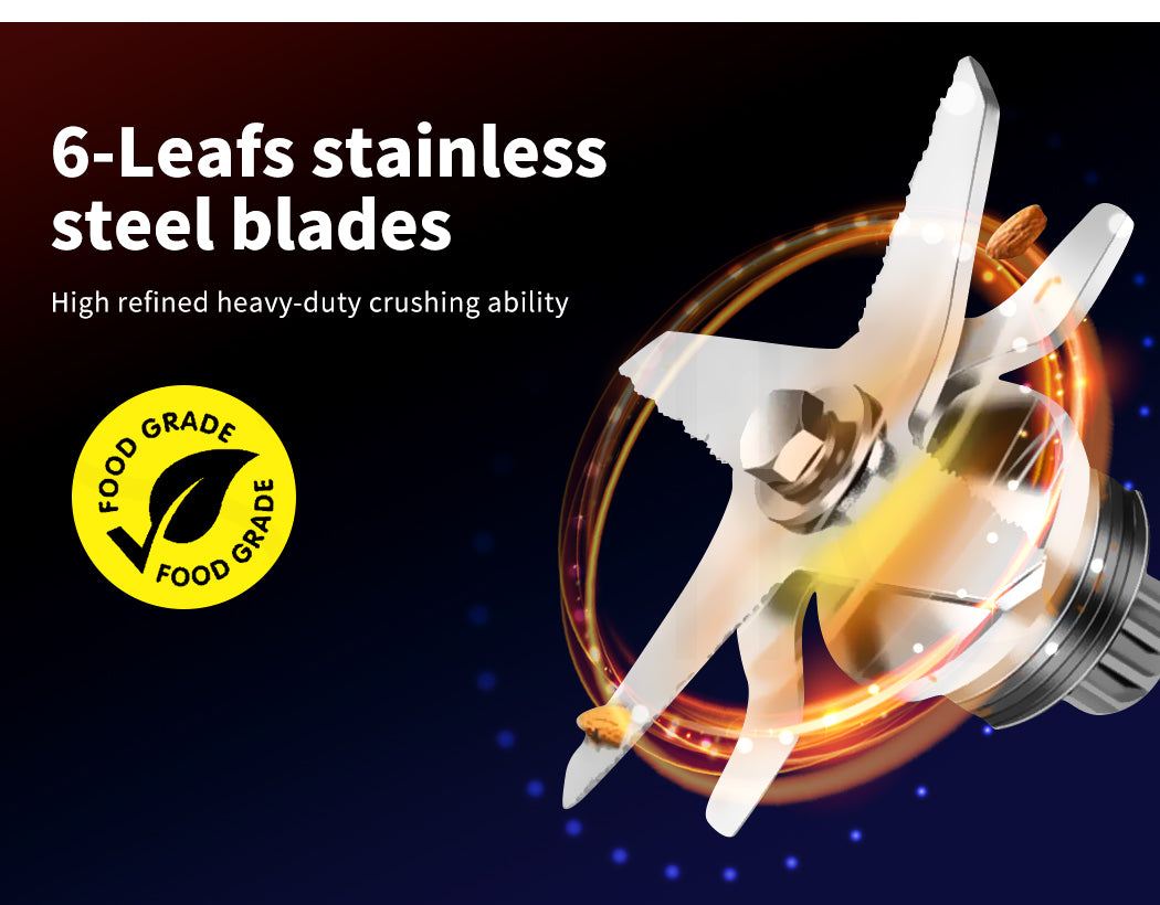2L Commercial Blender Ice Nut Crusher Mixer Food Processor Juicer Smoothie, Fruit Vegetable Blending