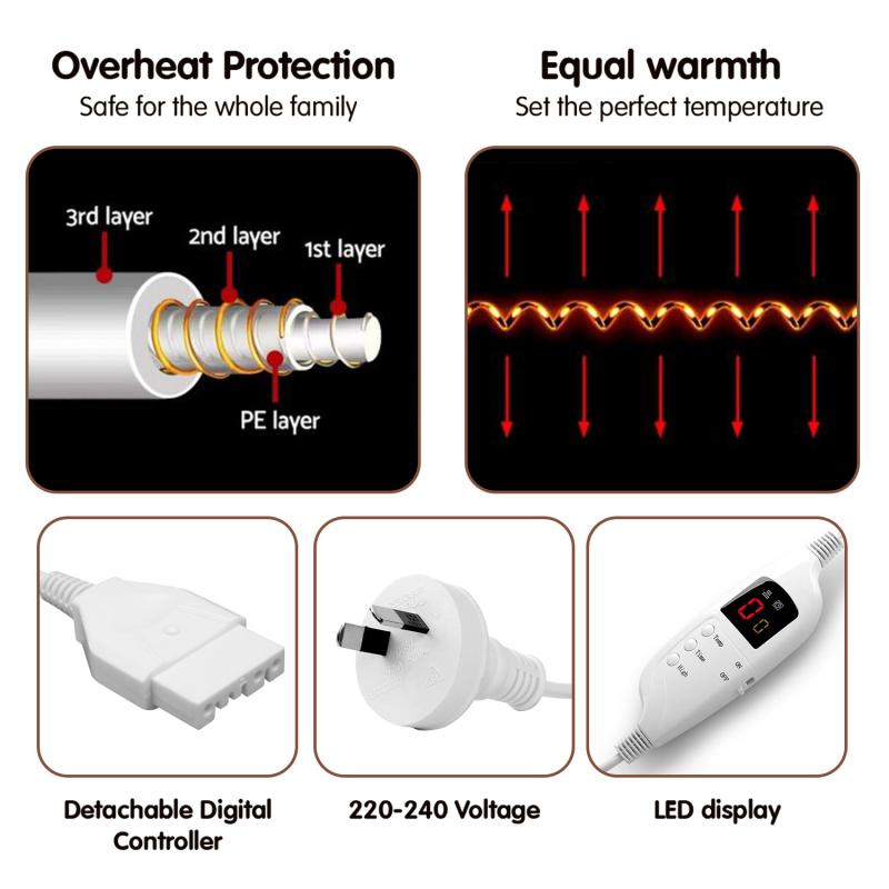 Electric Heated Throw Blanket | Cosy Sofa Snuggle Blankie | Heated Electric Throw Rug Blanket Warm Wrap Shawl Heated Bedding Warmth Winter