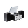 Lenoxx Bluetooth Stereo System | 3 Speed Turntable Vinyl Record Player | Cassette & CD Player CD USB 30W RMS