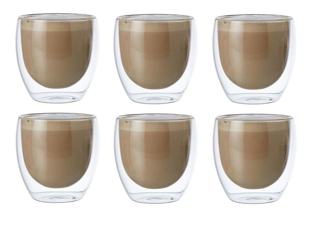 6x Double Wall Espreso Coffee Glass 250ml Cups Tea Cup Beverage Mug Cocktail Water Cups