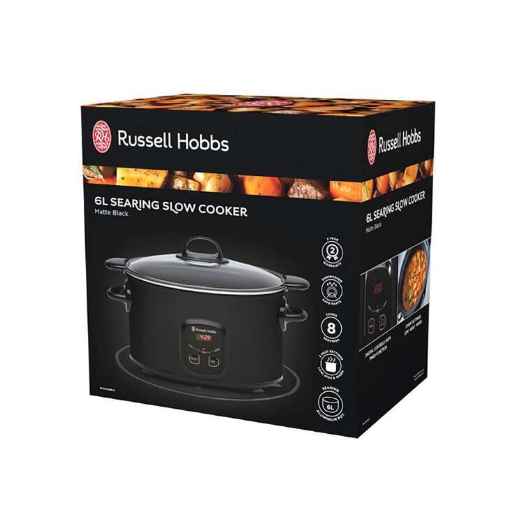 Rusell Hobbs 6L Searing Slow Cooker | Stew Casserol Maker Digital 3 Heat Kitchen Appliance