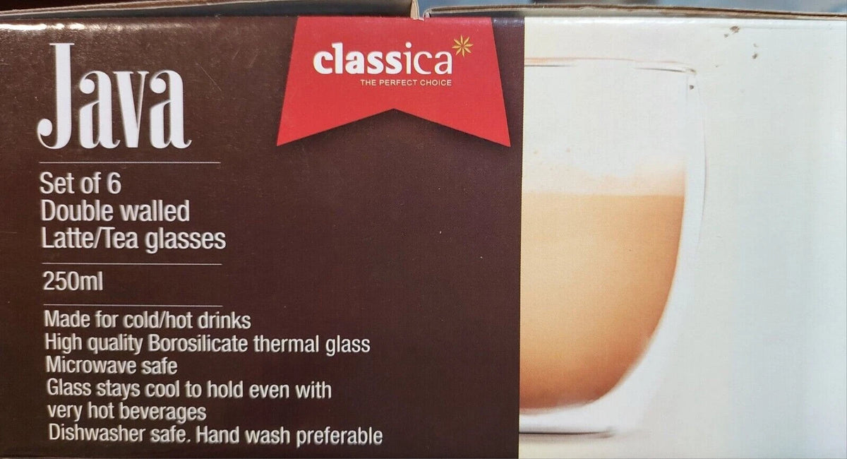6x Double Wall Espreso Coffee Glass 250ml Cups Tea Cup Beverage Mug Cocktail Water Cups