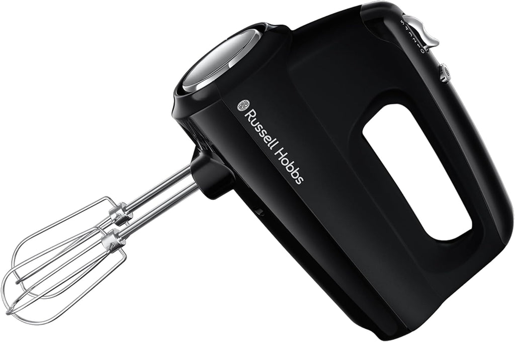 Russell Hobbs Hand Mixer 5 Speed | Egg Batter Whisk Batter Mixer Dough Hooks | Portable Kitchen Mixing