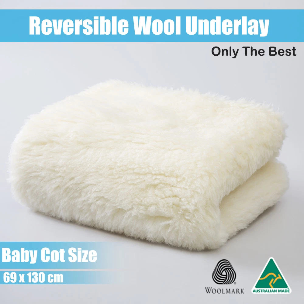 Cot Wool Underlay 550GSM | Baby Cot Mattress Topper Underblanket Protector AUSTRALIAN MADE