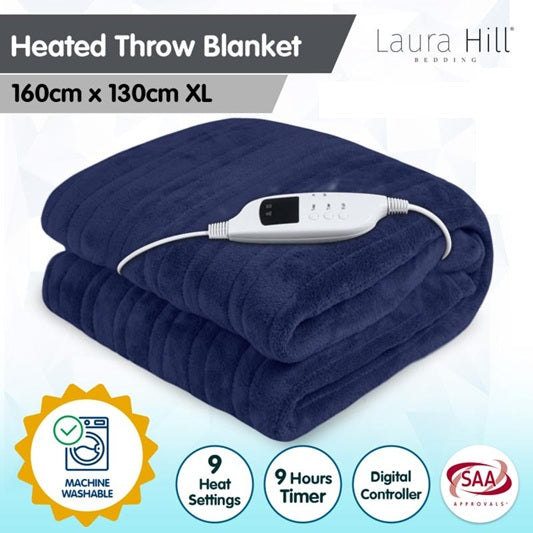 Electric Heated Throw Blanket | Cosy Sofa Snuggle Blankie | Heated Electric Throw Rug Blanket Warm Wrap Shawl Heated Bedding Warmth Winter