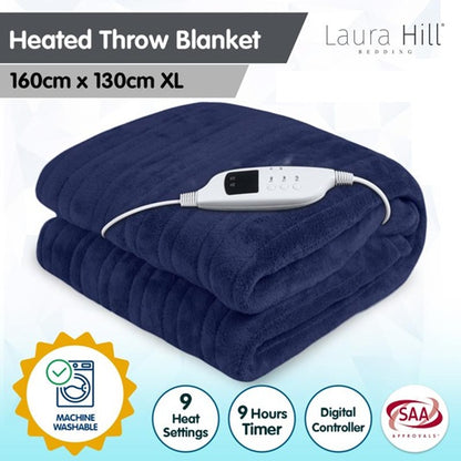 Electric Heated Throw Blanket | Cosy Sofa Snuggle Blankie | Heated Electric Throw Rug Blanket Warm Wrap Shawl Heated Bedding Warmth Winter