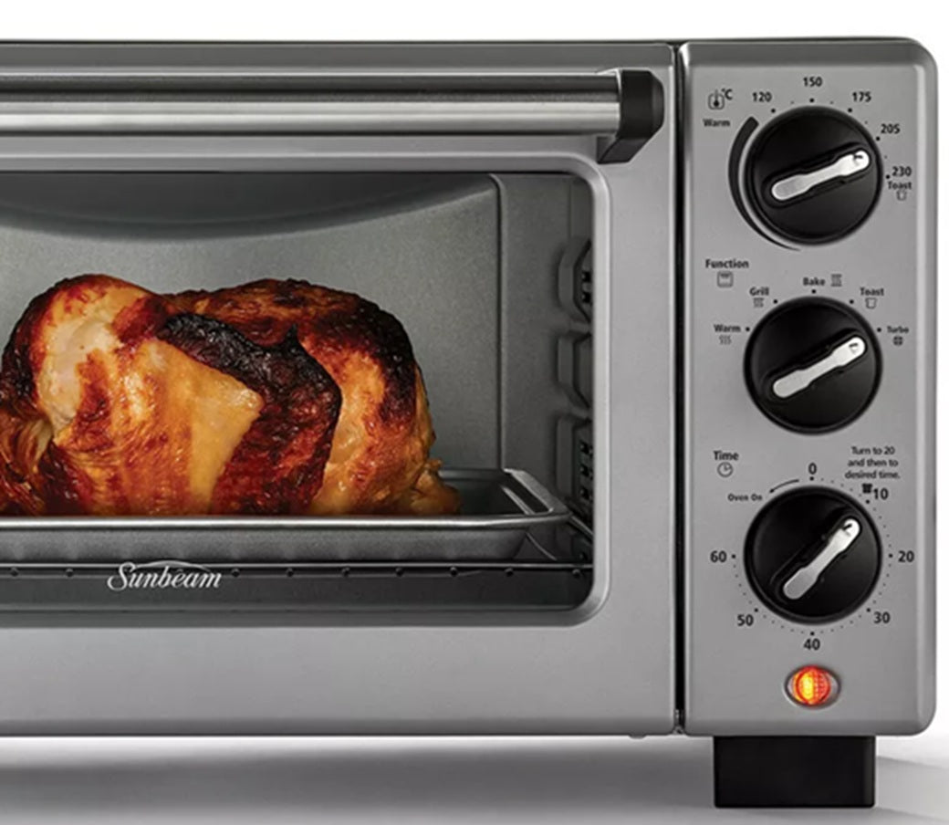 Sunbeam Benchtop Oven | Bake Grill Electric Rotisserie Grilling Pizza Baking Machine Portable