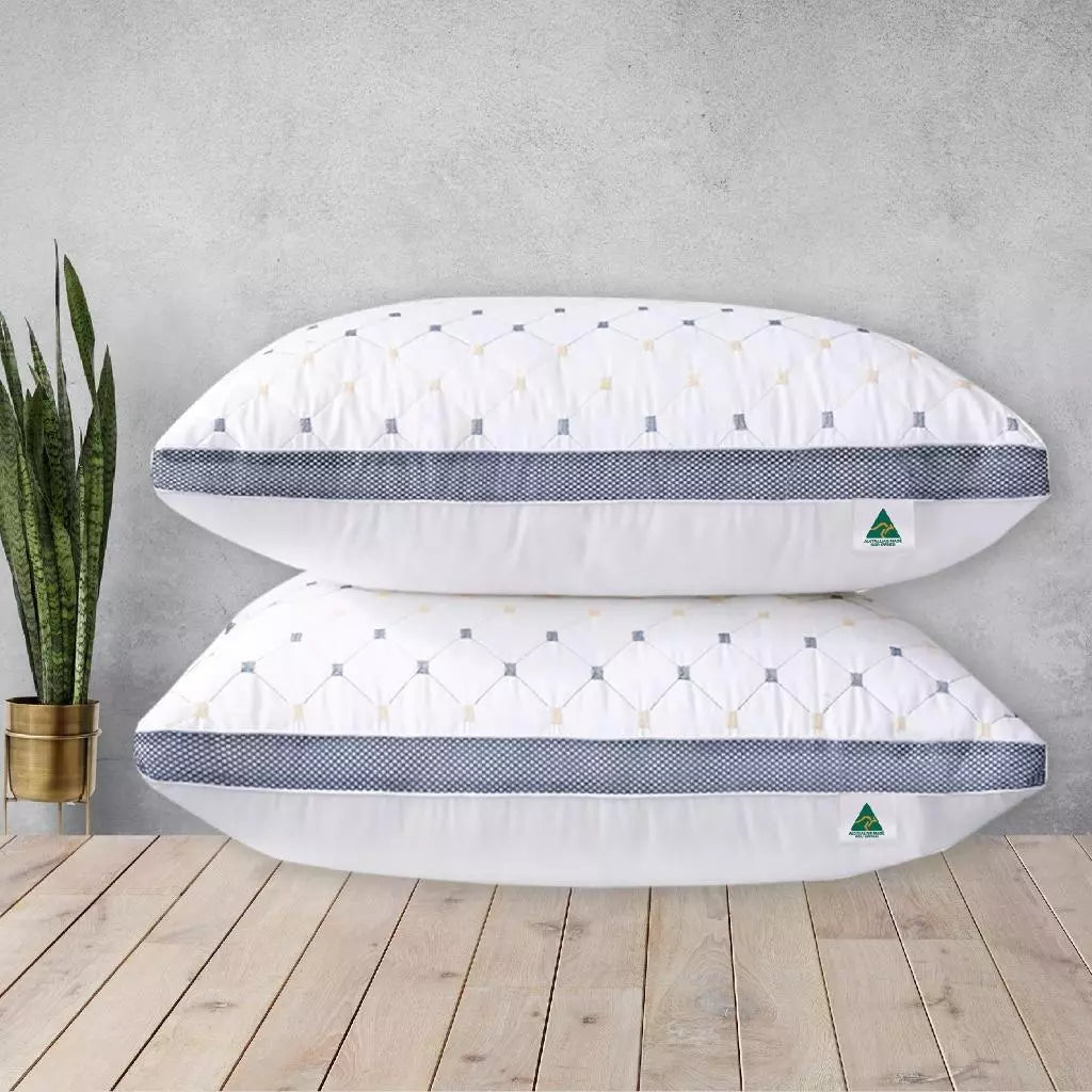 2x Ultra Plush Soft Pillows | 70x40cm Washable Hypoallergenic Bedding Bedroom Pillows | Cosy Bedroom Decor