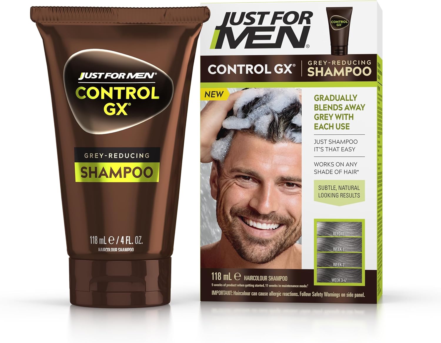 Men's Grey Reducing Hair Colour Shampoo | Just for Men In-Shower Grey Reducing Hair Dye For Men | Home Shower Dying