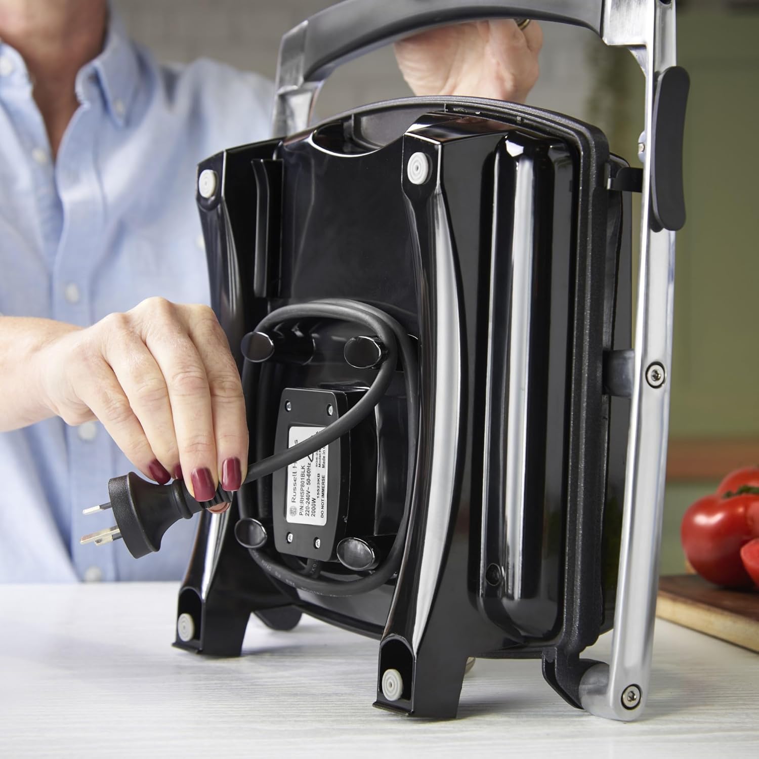 Russell Hobbs 4 Slice Cafe Jaffle Press | Stainless Steel Sandwich Maker Grill Toasted Toaster