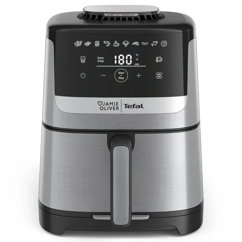 Jamie Oliver by Tefal Air Fryer | Electric Quiet & Easy Airfryer | Non-Stick Basket 10 Preset Healthy Benchtop Fryer Oil Free Cooker