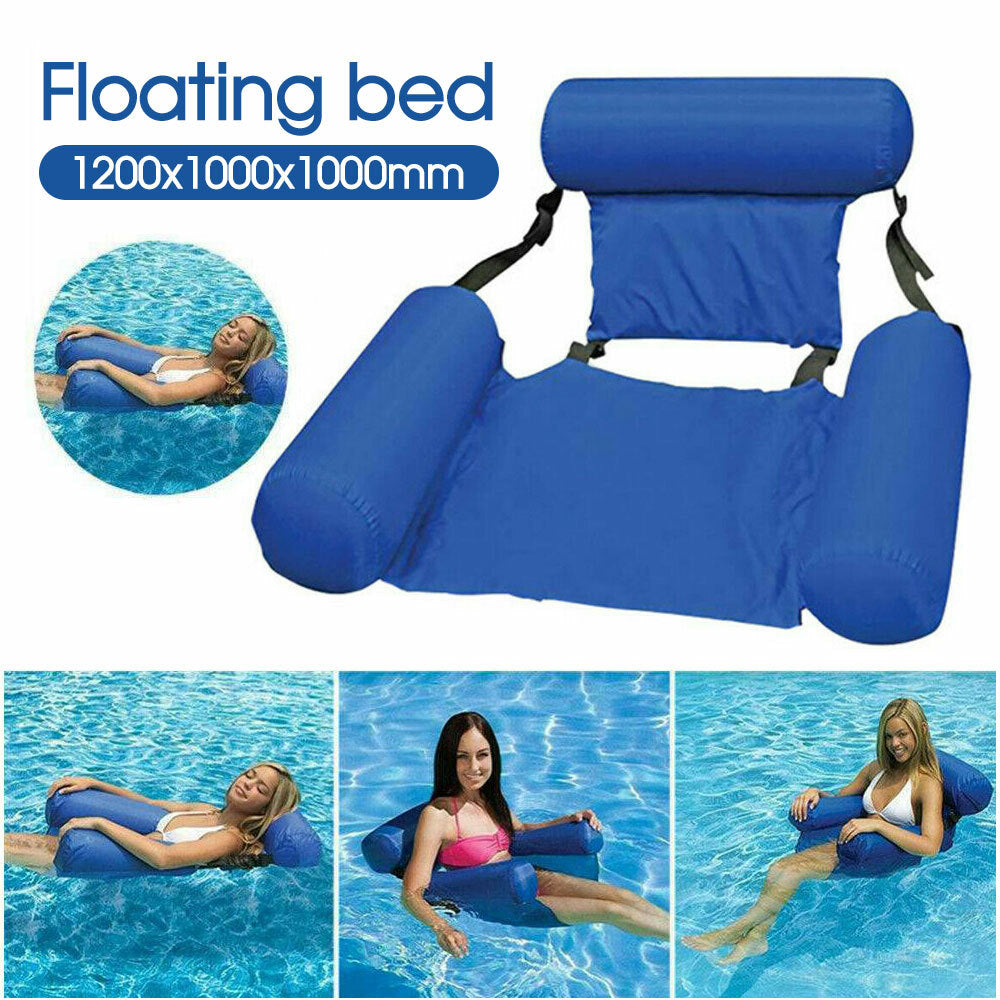 Floating Water Hammock Adult Pool Float Inflatable Lounge Seat Pillow Lounger
