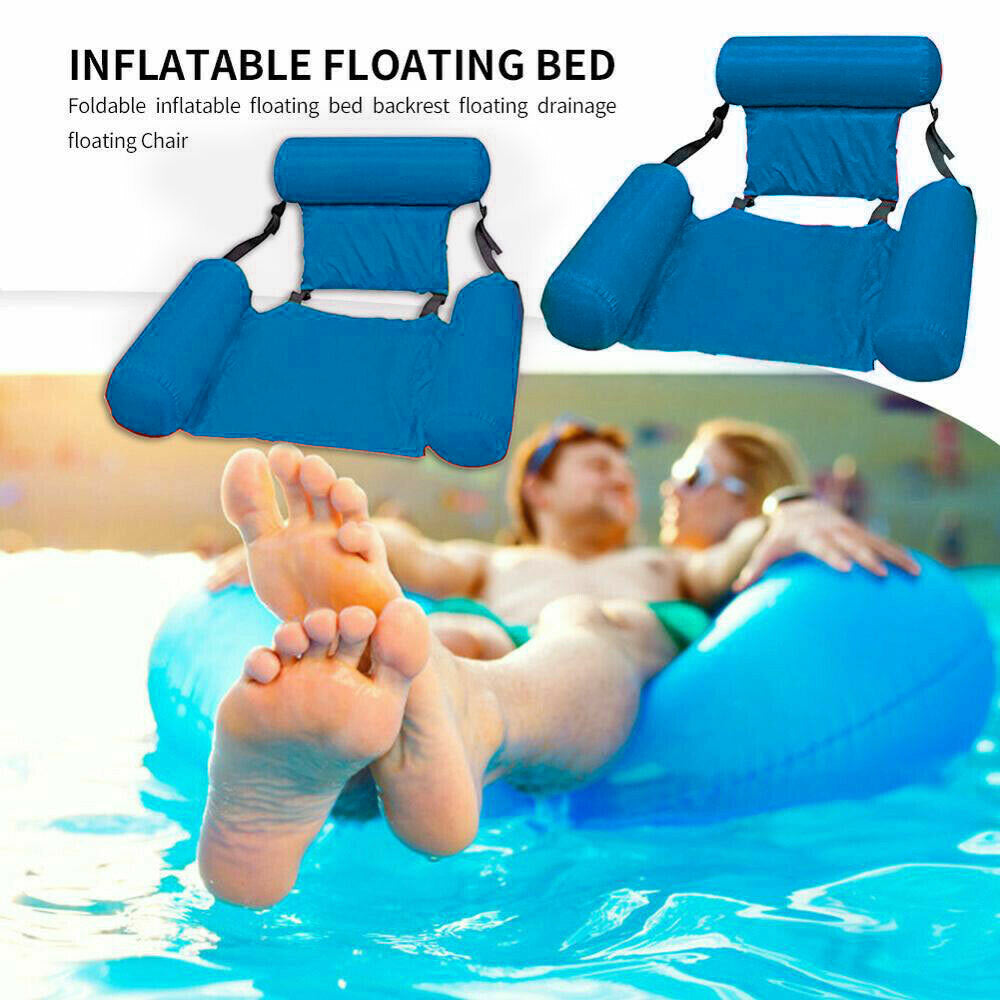Floating Water Hammock Adult Pool Float Inflatable Lounge Seat Pillow Lounger
