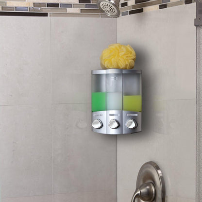 Bathroom Soap Dispenser | 3 Pump European Liquid Soap Lotion Shampoo Conditioner | Wall Mounted
