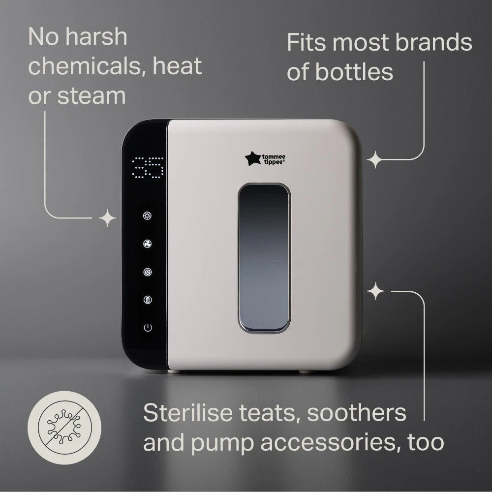 Tommee Tippee Baby Newborn Bottle Steriliser and Dryer UV Light Steriliser, Fast Sterilisation, 6 Bottle Capacity