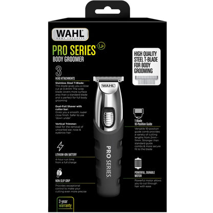 Wahl Full Body Groomer | Rechargeable Cordless Shaver Trimmer | Stainless Steel T-Blade 4hr Battery