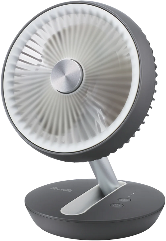 Breville Cordless Desktop Fan | Electronic 4 Speed Cooling Air Cooler Foldable