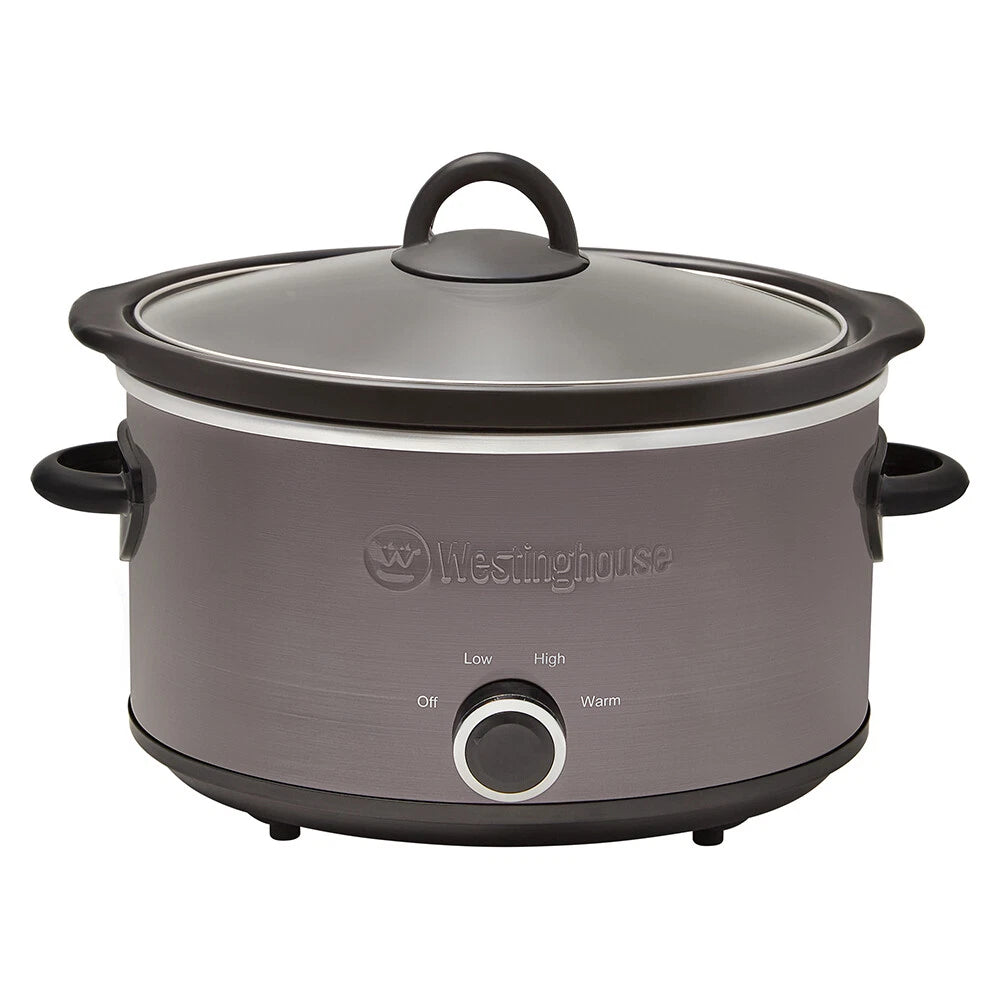 Westinghouse Slow Cooker 3.5L Stainless Steel Stew Curry Maker | Removabe Cermic Pot Culinary Cooker Home Cooking Appliance