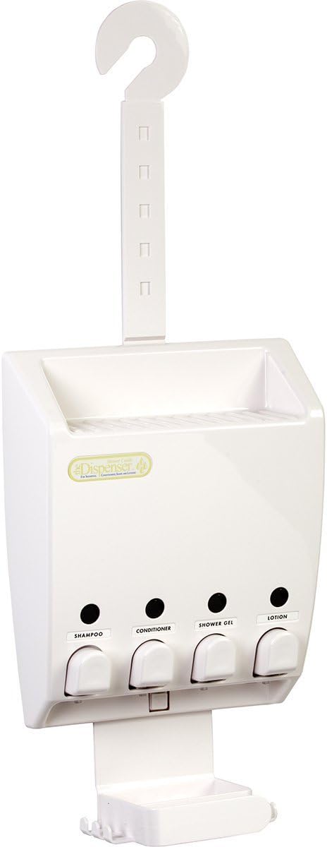 Bathroom Soap Dispenser | 4 Pump Liquid Soap Lotion Shampoo Conditioner | Wall Mounted