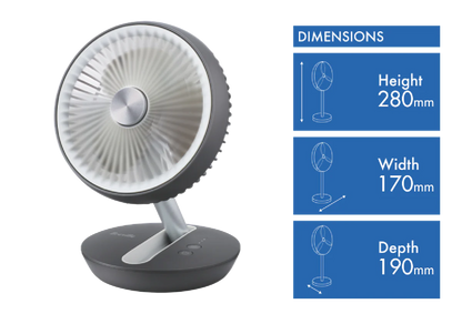 Breville Cordless Desktop Fan | Electronic 4 Speed Cooling Air Cooler Foldable