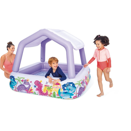 Intex Inflatable Sunshade Pool | Kids Toddler Backyard Splash Play Pool Shaded | Removeable Shade Sun Protection