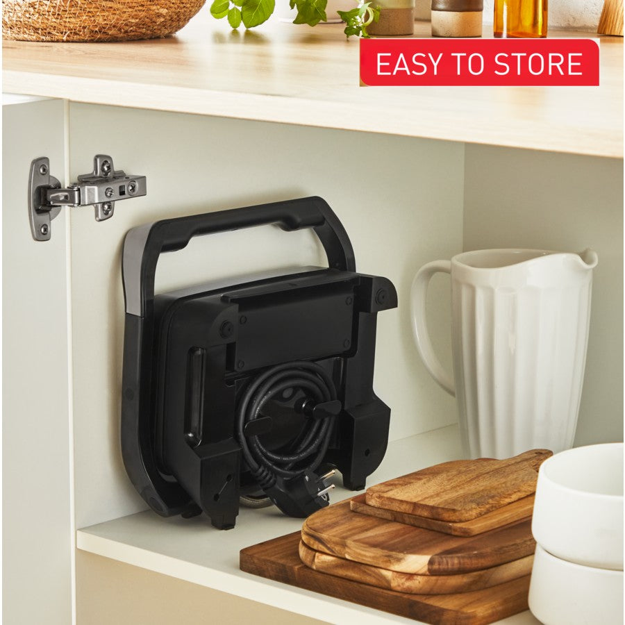 Tefal Sandwich Press Jaffle Maker - Large 4 Slice Hotplate Bread Toaster Grill Sausage Meat Vegetable Grill
