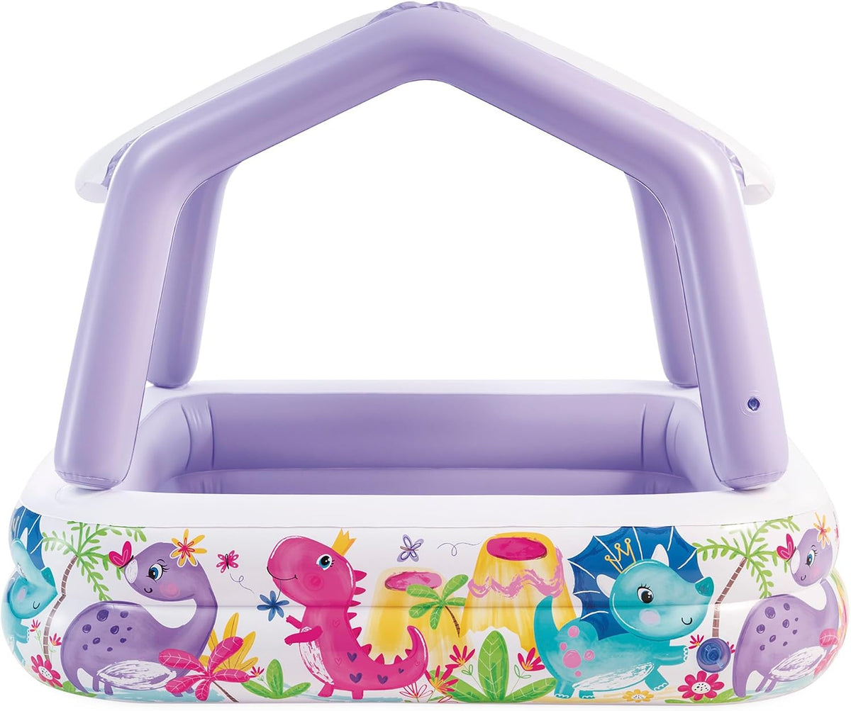 Intex Shaded Swimming Pool, Inflatable Kids Toy Above Ground Splash Play Pool with Sun Shade Canopy (Purple)