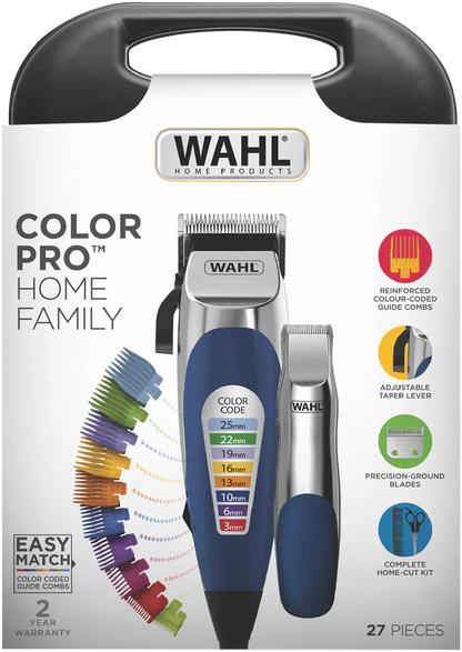 Wahl Family Hair Clipper Hair Cut Kit | Corded Haircutting Set w/ 10 Guides | Cordless Trimmer