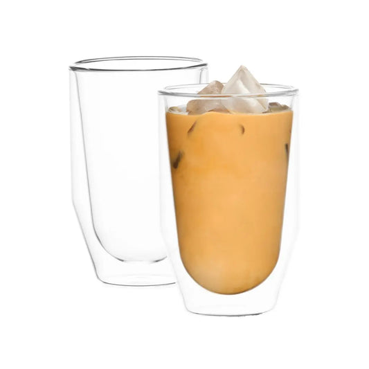 2x Double Wall Glass 460mL Tea Coffee Espresso Cappuccino Water Glass Mug Cup