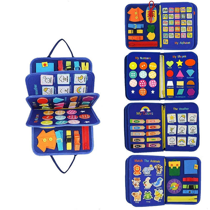 Magic Sensory Busy Board Kids/Toddler |  Montessori Interactive Play Activity Toy | Blue 18m+