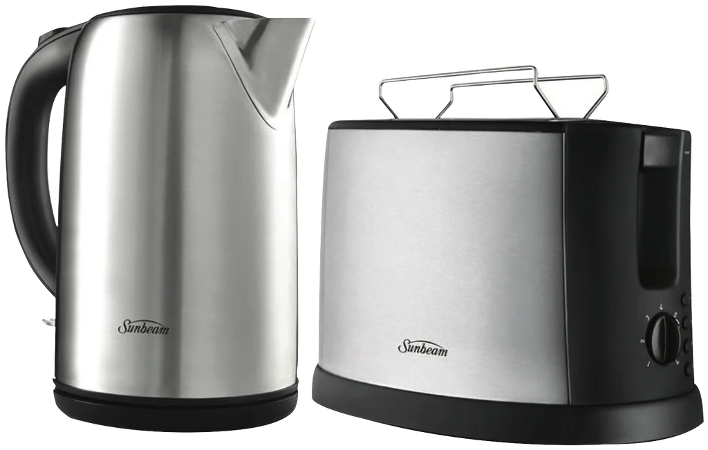 Sunbeam 1.7L Kettle /2 Slice Bread Toaster Pack Breakfast Maker Machine Kitchen