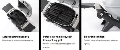 Weber Portable LPG BBQ Grill | Camping Picnic Barbecue Premium Baby Q Gas BBQ
