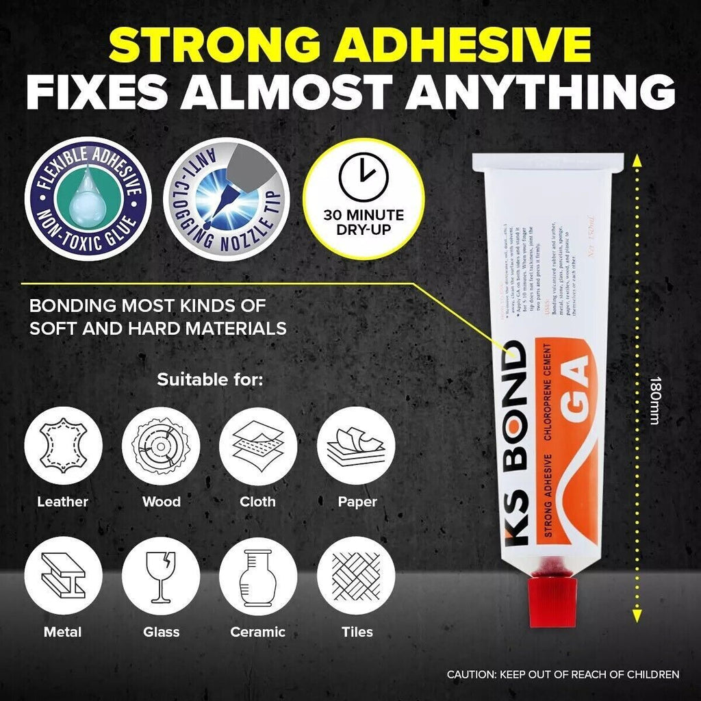 2x Multi-Purpose Adhesive Super Strong Handy Bond Hardware Glue 150ml, For Leather, Rubber, Paper, Hard Plastics, Wood Glue Strong