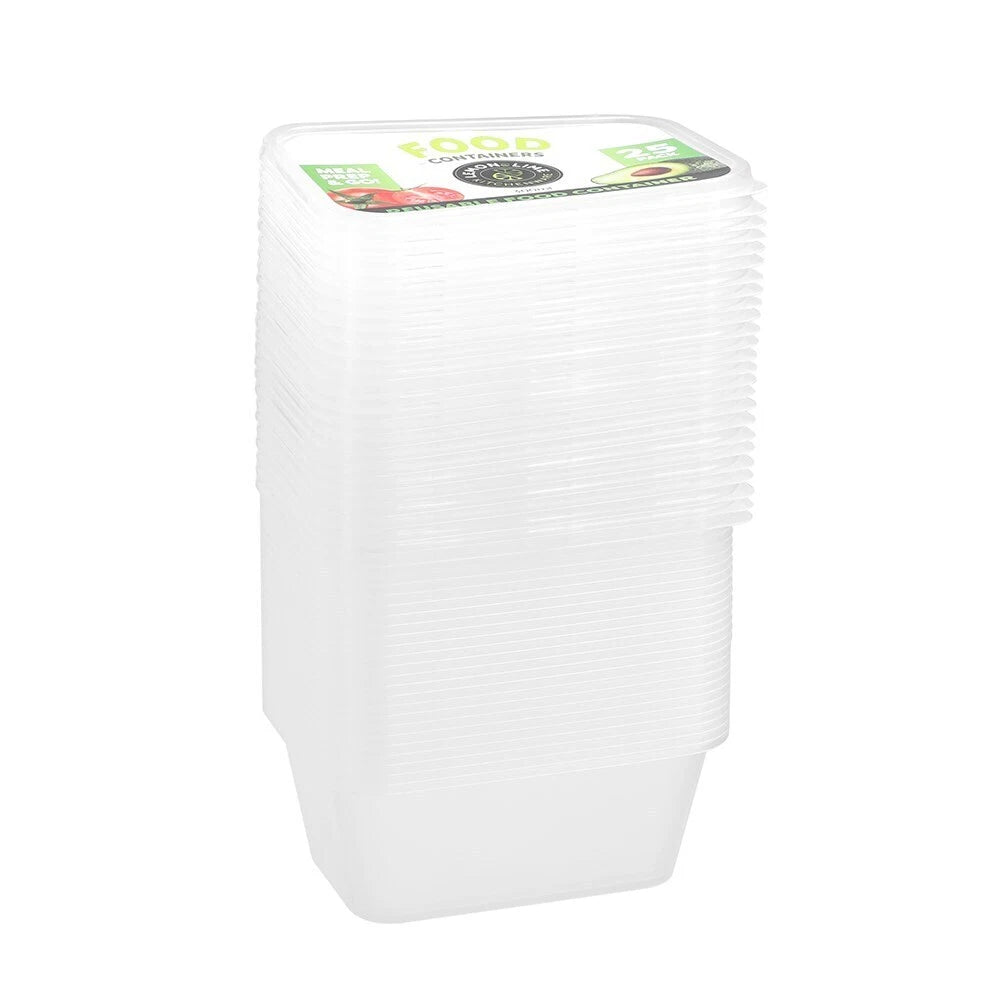 75 Pack Reusable Takeaway Food Containers BPA Free Microwave Freezer Safe - Plastic Rectangular Spare Guest Storage Work Home