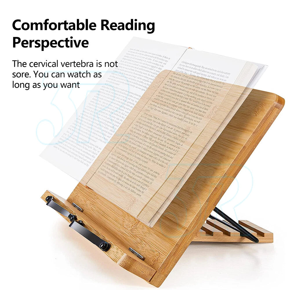 Bamboo Natural Wooden Reading Book Stand Reading Desk Holder Bookstand 28x20CM