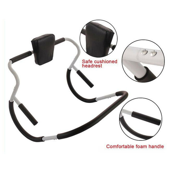 AB Roller Abdominal Core Shoulder Crunch Trainer with Headrest Curved Frame, Home Office Gym Adult Crunch Rolling