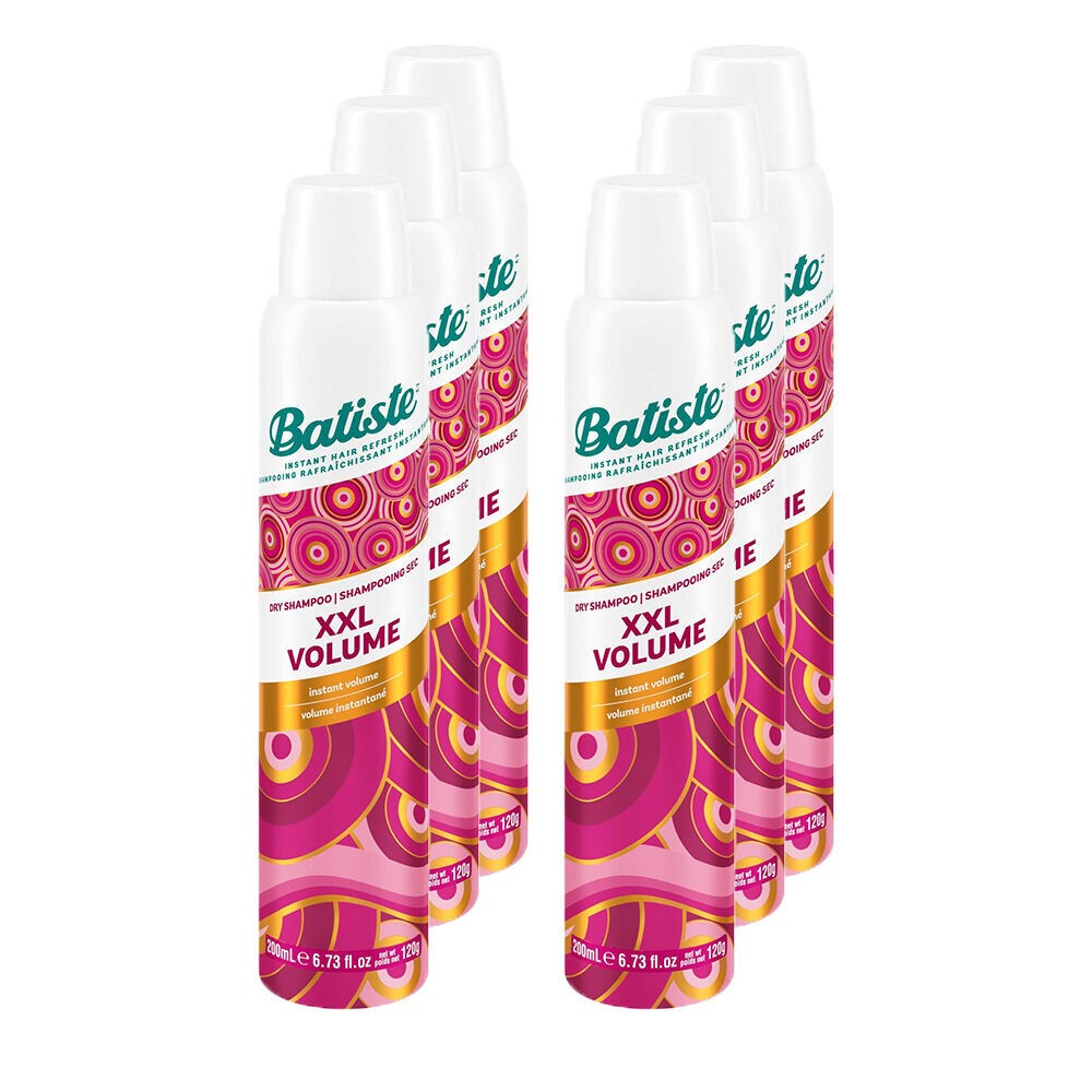 6x Batiste Dry Shampoo 200ml Volumising Long Lasting Hair Styling Dry Wash  Stylist Volume XXL