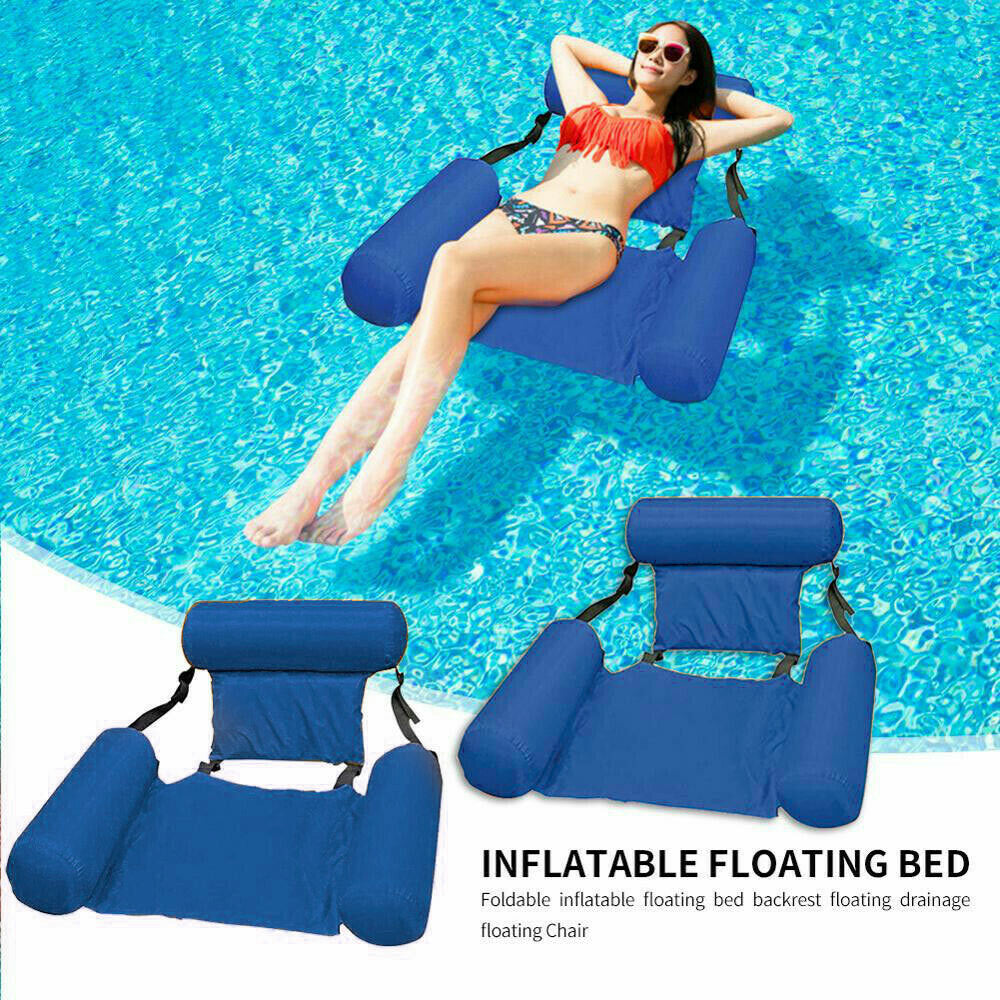 Floating Water Hammock Adult Pool Float Inflatable Lounge Seat Pillow Lounger