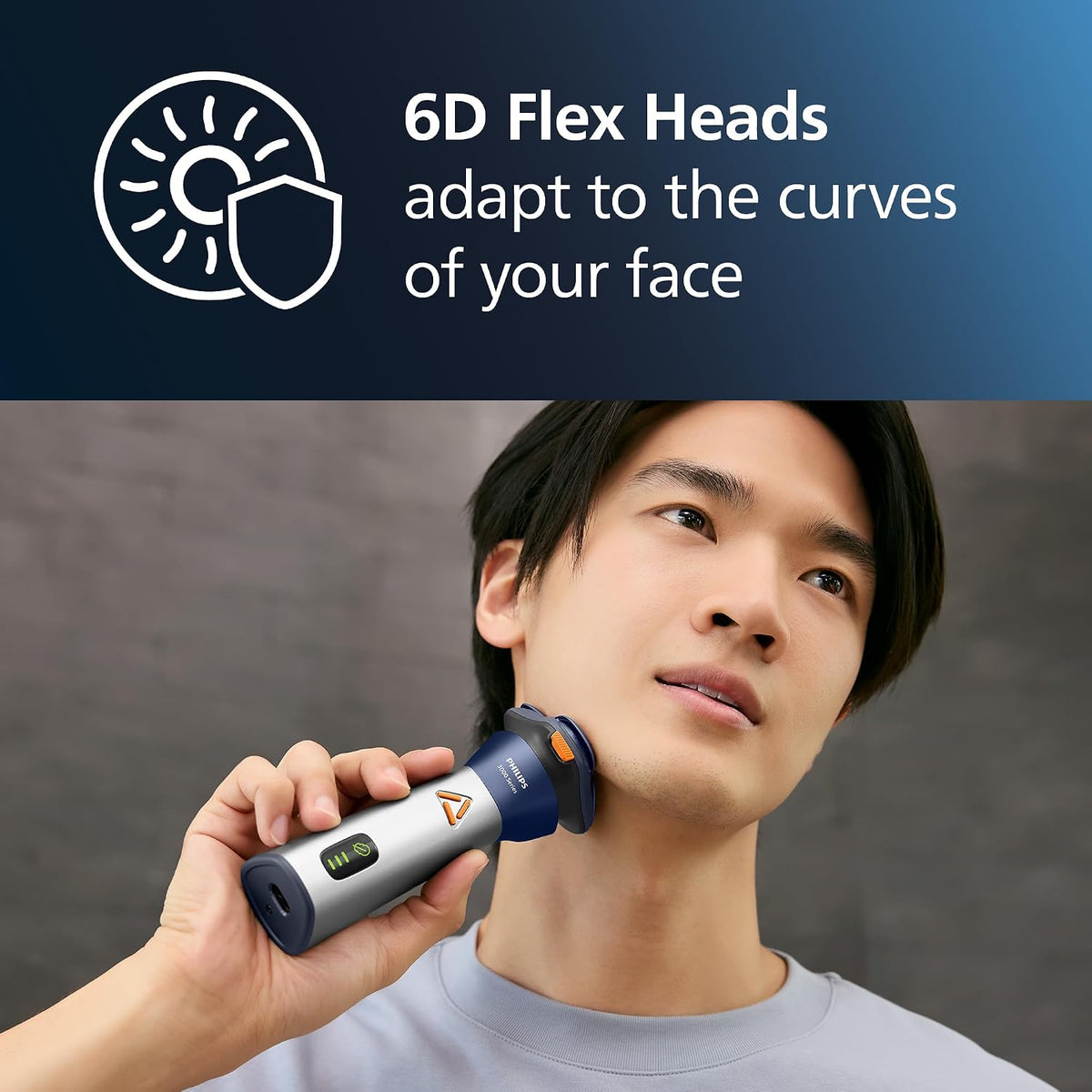 Philips Wet and Dry Electric Shaver, Cordless Smooth Shaver Razor PowerCut Blades, 6D Flex Heads